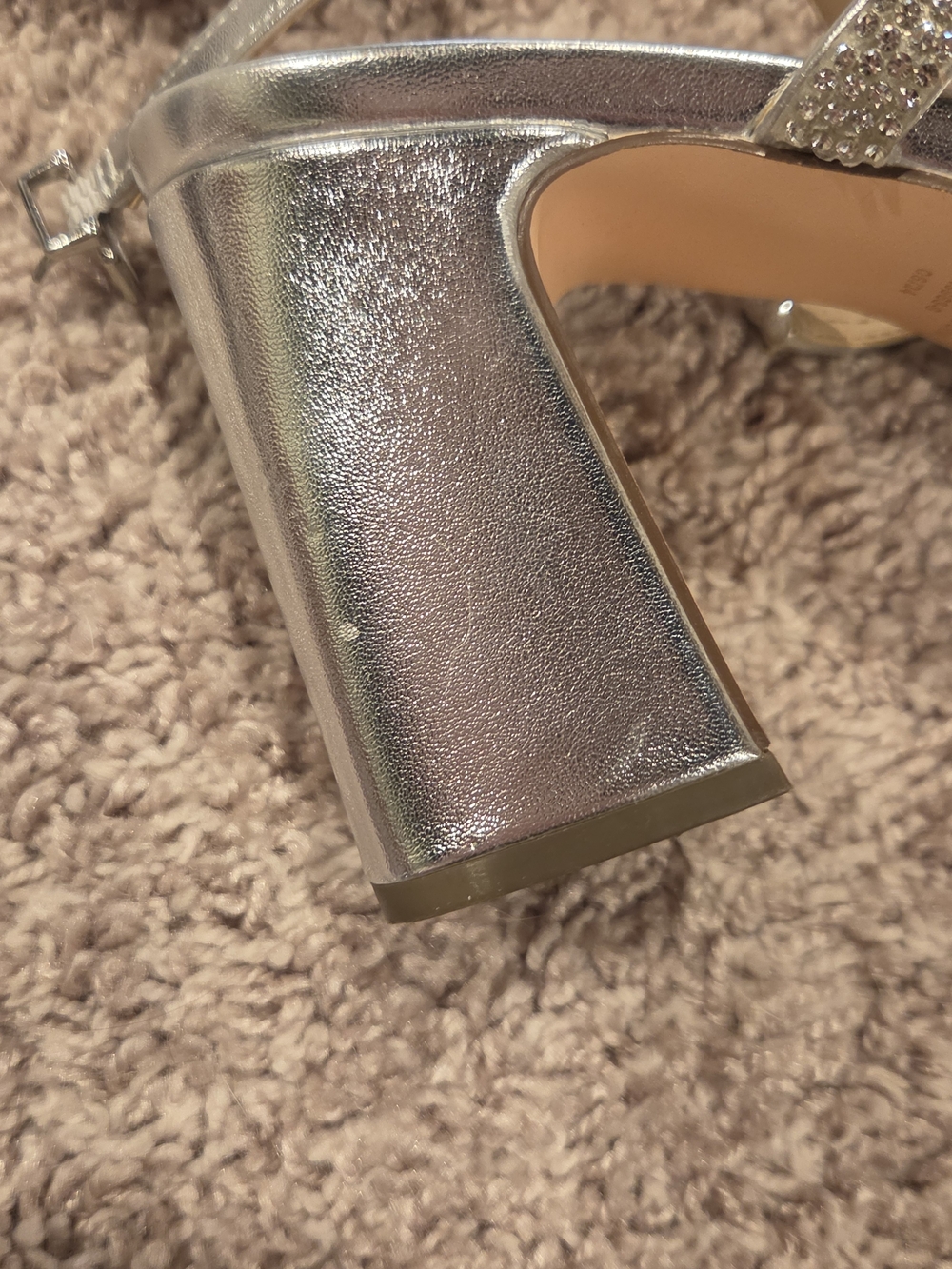 I. Miller Silver Crystal Block Heels - Picture 9 of 11